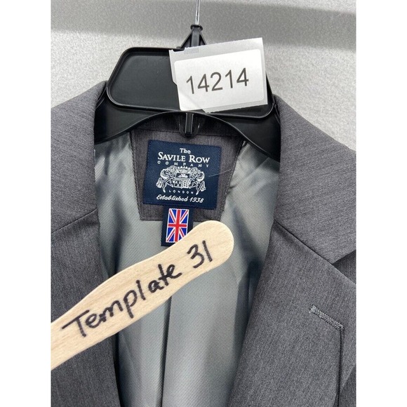 NWT The‎ Savile Row Company Blazer Jacket Mens Sz 40S Gray Heather Single Breast - Picture 14 of 14